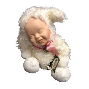 Cuddle Kids Geppeddo Doll Porcelain Face Lacy Lamb 10 In Stuffed W/Original Tag